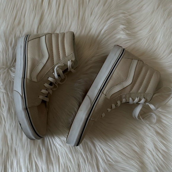 Vans Sk8 Hi Sneakers Cream Bone Suede Women’s 7 - Picture 6 of 9